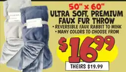 Ollie's ULTRA SOFT, PREMIUM FAUX FUR THROW offer