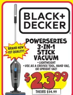 Ollie's BLACK+ DECKER POWERSERIES 3-IN-1 STICK VACUUM offer