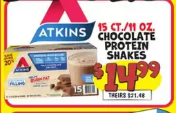 Ollie's ATKINS CHOCOLATE PROTEIN SHAKES offer