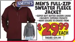 Ollie's SMITH'S MEN'S FULL-ZIP SWEATER FLEECE JACKET offer