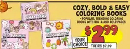 Ollie's COZY, BOLD & EASY COLORING BOOKS offer