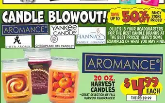 Ollie's HARVEST CANDLES offer