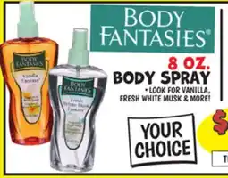 Ollie's BODY FANTASIES 8 OZ. BODY SPRAY offer