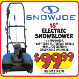Ollie's SNOW JOE 18 ELECTRIC SNOWBLOWER offer