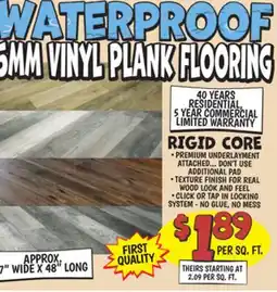 Ollie's 5MM VINYL PLANK FLOORING offer