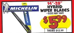 Ollie's MICHELIN HYBRID WIPER BLADES offer