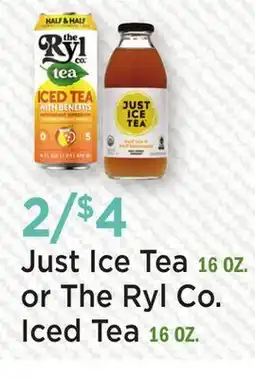 Heinen's Just Ice Tea 16 OZ. or The Ryl Co. Iced Tea 16 OZ offer
