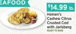 Heinen's Heinen's Cashew Citrus Crusted Cod with Jarlsberg offer