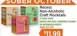 Heinen's Recess Non-Alcoholic Craft Mocktails 4 PACK CANS offer