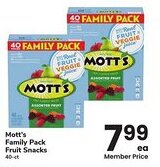 Albertsons Mott's Family Pack Fruit Snacks offer