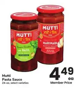 Albertsons Mutti Pasta Sauce offer