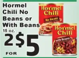 Superior Grocers Hormel Chili No Beans or With Beans offer