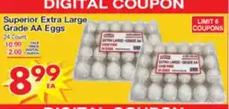 Superior Grocers Superior Extra Large Grade AA Eggs offer