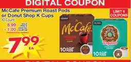 Superior Grocers McCafe Premium Roast Pods or Donut Shop K Cups offer
