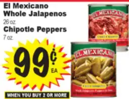 Superior Grocers El Mexicano Whole Jalapenos 26 oz. Chipotle Peppers offer