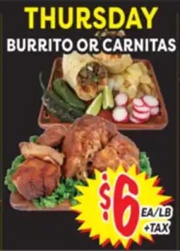 Superior Grocers BURRITO OR CARNITAS offer