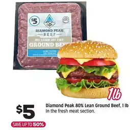 Grocery Outlet Diamond Peak 80% Lean Ground Beef 1 lb offer