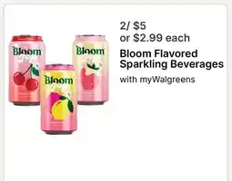 Walgreens Bloom Flavored Sparkling Beverages offer