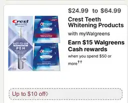 Walgreens Crest Teeth Whitening Products offer