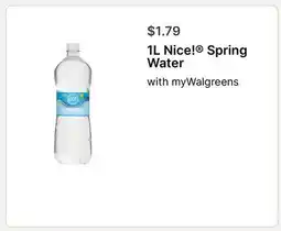 Walgreens 1L Nice! Spring Water offer