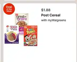 Walgreens Post Cereal offer