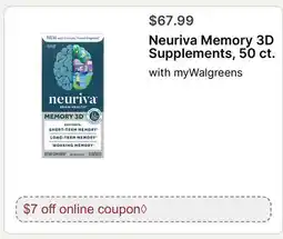 Walgreens Neuriva Memory 3D Supplements, 50 ct offer