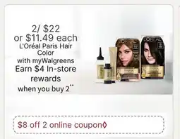 Walgreens L'Oréal Paris Hair Color offer