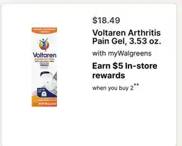 Walgreens Voltaren Arthritis Pain Gel, 3.53 oz offer