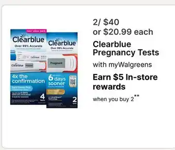 Walgreens Clearblue Pregnancy Tests offer