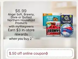 Walgreens Angel Soft, Brawny, Dixie or Quilted Northern Household Products offer