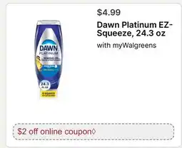 Walgreens Dawn Platinum EZ-Squeeze, 24.3 oz with offer
