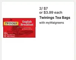 Walgreens Twinings Tea Bags offer