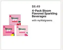 Walgreens 4-Pack Bloom Flavored Sparkling Beverages offer
