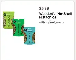 Walgreens Wonderful No-Shell Pistachios offer