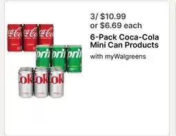 Walgreens 6-Pack Coca-Cola Mini Can Products offer