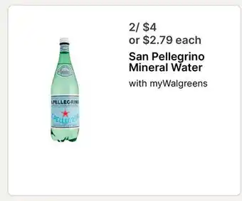 Walgreens San Pellegrino Mineral Water offer
