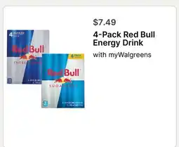 Walgreens 4-Pack Red Bull Energy Drink offer