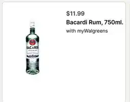 Walgreens Bacardi Rum, 750ml offer