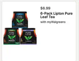 Walgreens 6-Pack Lipton Pure Leaf Tea offer