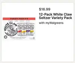 Walgreens 12-Pack White Claw Seltzer Variety Pack offer