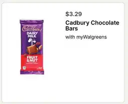 Walgreens Cadbury Chocolate Bars offer