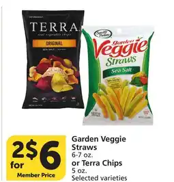 Vons Garden Veggie Straws 6-7 oz. or Terra Chips 5 oz offer