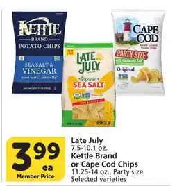 Vons Late July 7.5-10.1 oz. Kettle Brand or Cape Cod Chips 11.25-14 oz offer