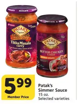 Vons Patak's Simmer Sauce offer