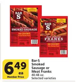 Vons Bar-S Smoked Sausage or Meat Franks offer
