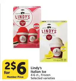 Vons Lindy's Italian Ice offer