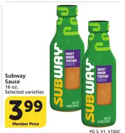 Vons Subway Sauce offer