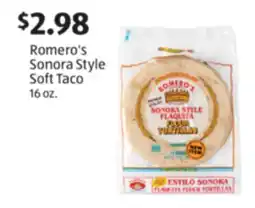 Aldi Romero's Sonora Style Soft Taco offer