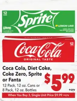 Vallarta Supermarkets Coca Cola, Diet Coke, Coke Zero, Sprite or Fanta offer