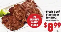 Vallarta Supermarkets Fresh Beef Flap Meat for BBQ RANCHERA DE RES offer